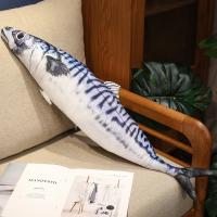 Juguete De Peluche 3D Simulación Peces Mero Salmón Saury Cordero Cojín Creativo Para Sofá Regalo Para Niños Animal De Peluche Tipo Muñeco Relleno De Algodón PP - details 4
