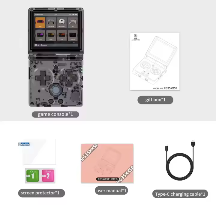 ANBERNIC RG35XXSP consola de juegos portátil con tapa Retro pantalla IPS de 3,5 "linux H700 reproductor de videojuegos compatible con transmisión WIFI Bluetooth - 1