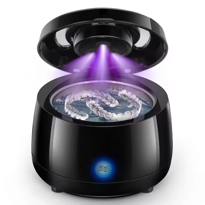 Limpiador ultrasónico del retenedor para la dentadura, liomador ultrasónico dental profesional 43kHz/180ml, máquina de la lipieza de Sonic PARA LA Guardia DE LA Noche de La Boca, App Dental - 1