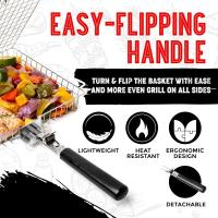 Cesta De Asado Portátil Para Camping Y Exteriores En Acero Inoxidable Gran Tamaño Con Palas Plegables Accesorios Para Pescado - details 2