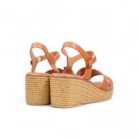 HLUNA - Sandalias de cuña con plataforma con tiras anchas de la forma H - pulsera al tobillo con hebilla en color Marrón y Negro HT293 - details 6