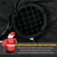 HOMCOM Papá Noel Hinchable con Cartel Navidad Hinchable con 3 Luces LED e Inflador Eléctrico Decoración Navideña para Exteriores Interiores 120x65x180 cm Multicolor - details 5