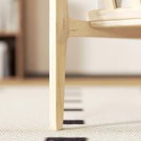 Sillón reclinable Efecto Lino, reposabrazos, patitas de Madera tapizadas, cojines extraíbles, Sillón tapizado para dormitorio, Salón, beige, 62An x 82P X 82Al cm. - details 2