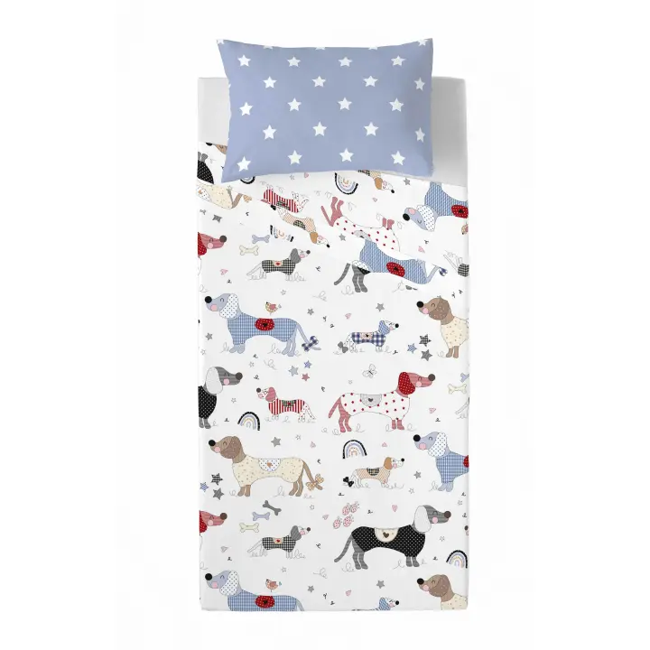 JUEGO DE SÁBANAS INFANTIL 100% ALGODÓN DOGGY PATCH COOL KIDS FABRICADO EN ESPAÑA - 1