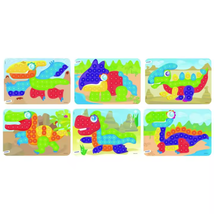 Miniland - Láminas de modelos para mosaicos de pinchos de 20mm. Dinosaurios - 1