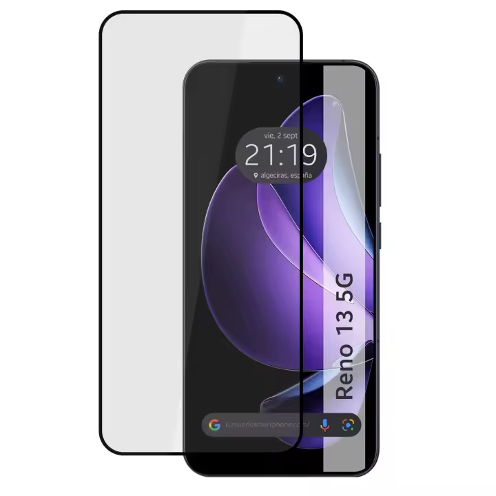 Protector Cristal Templado Completo 5D Full Glue Negro para Oppo Reno 13 5G Vidrio - 1