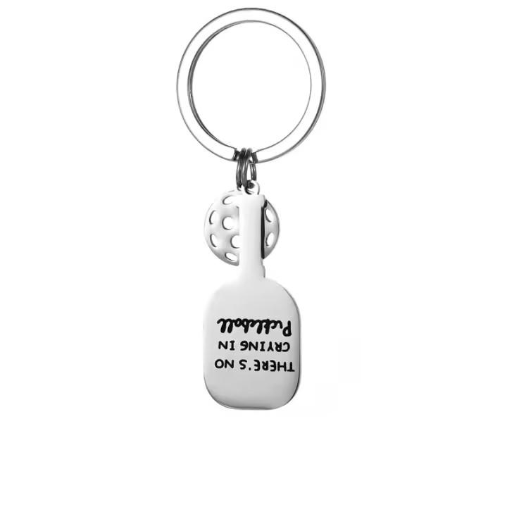 Llavero De Raqueta De Pádel De Acero Inoxidable Regalo Para Niños Y Niñas Aficionados Al Deporte De Pádel Souvenir En Forma De O - 1