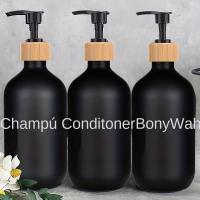 Juego De 3 Dispensadores De Jabón De Plástico Para Baño Botellas De Refacción Para Champú Y Condicionador De Cabello Tamaño 500ml - details 0