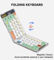 Teclado Y Ratón Plegables Bluetooth 5.1 Modos Doble Transparente Recargable Portátil Para Viajes Compatible Con Laptop - details 5