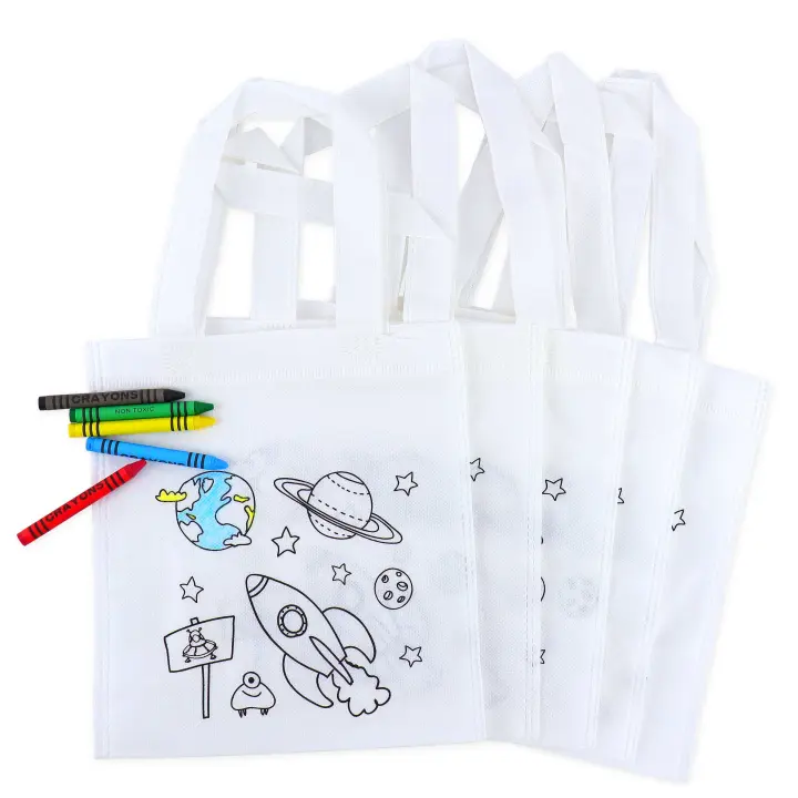 Pack 12 a 48 unidades de Bolsa para colorear para niños, Detalles cumpleaños infantil para invitados, Manualidades accesorios y materiales, Mochilas para colorear, Regalos originales niños, Regalantes.com - 1