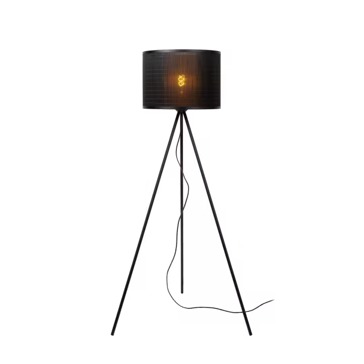 Lucide TAGALOG - Lámpara de suelo - Ø 55 cm - 1xE27 - Negro - 1