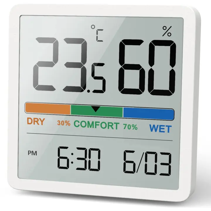 Nuevo Medidor De Temperatura Y Humedad Digital Para El Hogar Con Pantalla LCD Estación De Clima Con Sensor Térmico Y Higrómetro - 1