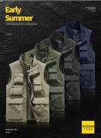 Chaleco De Hombre Para Exteriores Con Multiple Bolsillos Color Sólido Para Pesca Director Reportero Trabajo Fotografía Casual Chaqueta Cintura - details 1