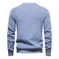 Otoño nuevo suéter de los hombres a rayas empalme de manga larga suéter de los hombres de cuello redondo de moda suéter casual de los hombres - details 2
