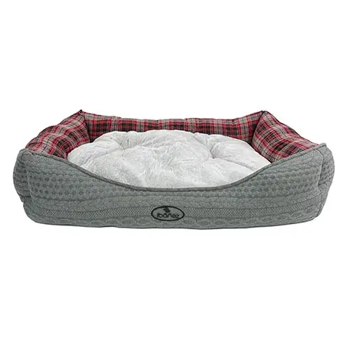 Cama para Mascotas Ibañez Suave y Acogedora de Crochet y Cuadros Escoceses - 1