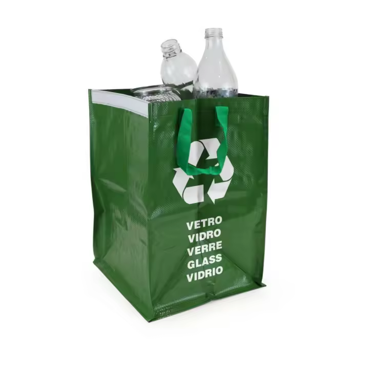 LILI HOME Pack de 3 Bolsas para Reciclaje Y más combinaciones para elegir - Plástico, Vidrio y Papel Medidas de Cada Bolsa: 44 x 32 x 31.5 cm. Cada bolsa está equipada con velcros en ambos lados, permitiendo unir tantas bolsas como necesites. - 1