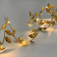 Cadena De Luces Faeir De 2M Con 20 LED Hojas Doradas Para Decoración De Bodas Cumpleaños Y Jardín Artificial Guirnalda Vínculo Iluminado - details 2