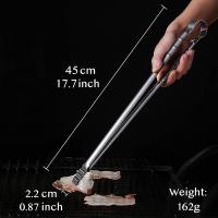 1 Pinza para barbacoa de Maple inoxidable pinzas para Meat extra largas de 45 cm forceps profesional para Carbón - details 1