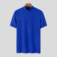 Camiseta De Hombre 2024 Estilo Coreano Casual Con Cuello Alto Y Mangas Cortas Para Verano Moda Streetwear Tejido Poliéster Y Spandex - details 7