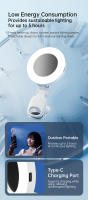 Luz De Rellenado Portátil Para Selfie De Belleza De Teléfono Móvil Recargable Tres Colores Luz Suave Universal Para Transmisiones En Vivo - details 11