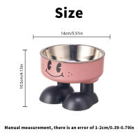 Tazón De Acero Inoxidable Para Mascotas Con Cara Sonriente Gran Capacidad Protector De Cuello Para Alimentos Y Agua - details 1