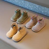 Botas De Niños Y Niñas Para Otoño Invierno Antideslizantes De Cuero Suave Con Plush Abajo Botines Casuales Para Niños - details 1