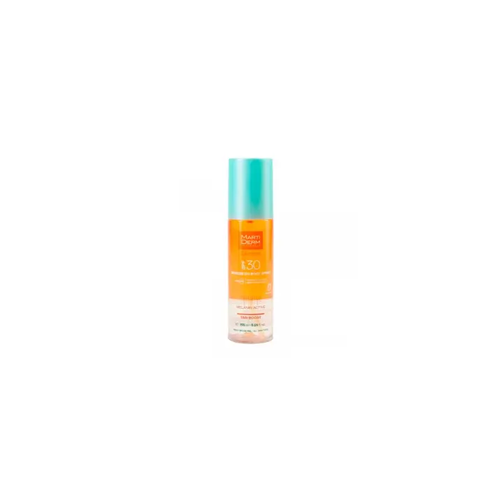 Marti Derm Sun Care Bronze D Body Spray SPF30 155ml  Fotoprotector bifasico acelerador del bronceado  Protección corporal alta UVB UVA  Water resistant Apto todo tipo de piel - 1