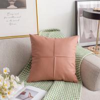 Funda de almohada moderna, sencilla y ligera de cuero sintético con costuras cruzadas, para sofá, cojín de cuero sintético para coche - details 12