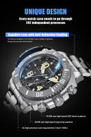 Reloj Deportivo De Inmersión Para Hombre 2024 Reloj De Cuarzo Con Pantalla Grande De Acero Inoxidable 316L Y Cristal De Zafiro Resistente Al Agua 500M Luminoso Chronógrafo - details 2