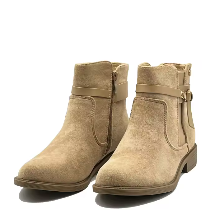 JZ hermanos Botas tobillera de gamuza con hebilla banda elástica y detalles en el talón para mujer - 1