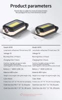 Lámpara De Trabajo LED COB Magnética Ajustable Impermeable Con Gancho Para Emergencias Y Camping Luz De Búsqueda Plegable Fuerte - details 1