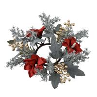 Anillo De Vela Navideño Guirnalda De Flores Soporte De Vela Para Barra Fiesta De Navidad Centelleo De Mesa Decoración De Puerta De Granja - details 6