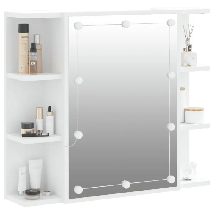 Mueble con Espejo y Luces LED Blanco 70x16,5x60 cm - 1