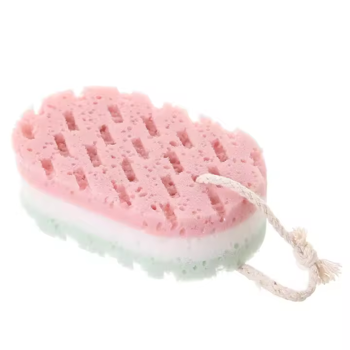 3Pcs Esponja De Baño Con Bola De Ducha Para Masaje Y Exfoliación De Cuerpo Limpieza Corporal Accesorios De Baño Cepillo De Esponja - 1
