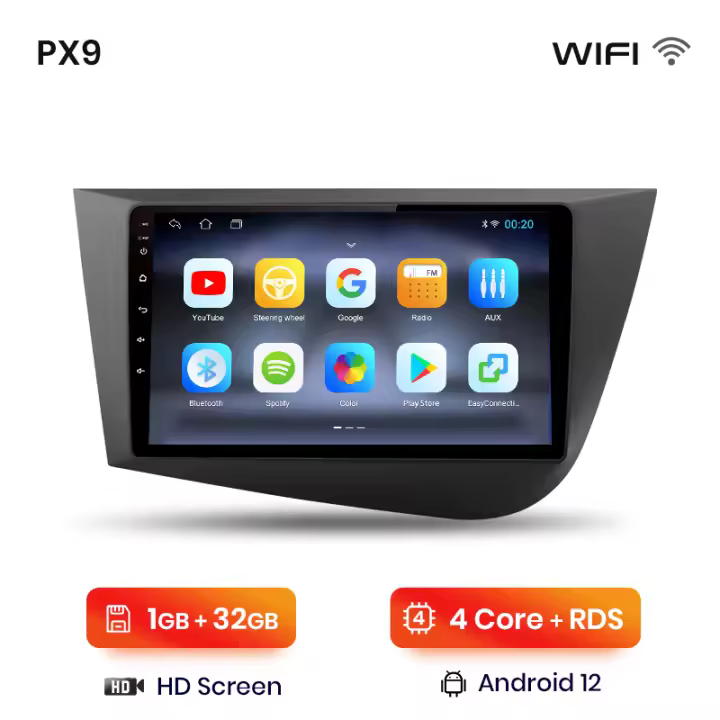AWESAFE inalámbrico CarPlay Android Auto Radio para Seat Leon 5f 2 2005 2006 2007 2008 2009 2010 2011 2012 coche reproductor multimedia GPS 2 din autoradio volante controles RDS Bluetooth - 1