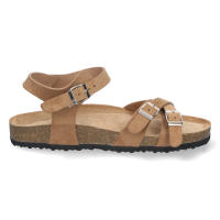 Davinia Shoes Sandalia Plana de Mujer, Comoda, Planta Bio, con Palas Cruzadas, y Cierre de Hebilla Shoes&Blues.es AY-2240-Camel - details 1