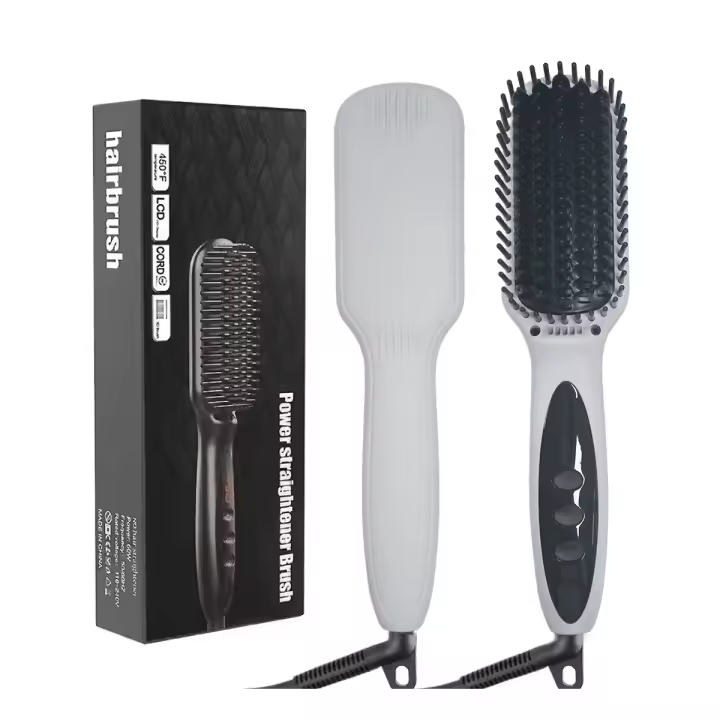 Peine alisador de barba antiescaldaduras de calentamiento rápido para hombres, cepillo alisador de pelo profesional para mujeres, apagado automático - 1