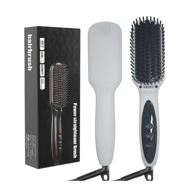 Peine alisador de barba antiescaldaduras de calentamiento rápido para hombres, cepillo alisador de pelo profesional para mujeres, apagado automático - 1