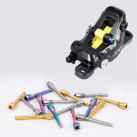 2Pcs M4 Boletería De Bicicleta De Aluminio De Titanio Para Frenos De Disco XT XTR Tornillos De Fijación Con Clip De Resorte - details 2