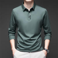 Camisa Polo Para Hombre Casual Larga Con Insignia Color Sólido Moda Transpirable Cómoda Versátil Top Four Seasons Polyester - details 4