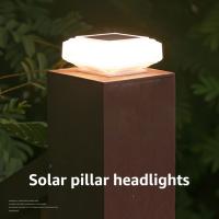 Lámpara Solar De Poste Para Jardín Y Patio Luz De Capa De Pared Exterior Impermeable Con Sombrilla Cuadrada Luz Cálida Para Deck Y Valla - details 7