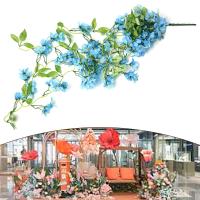 1PCS Flores Artificiales Colgantes En Seda Plantas Silvestres Para Decoración De Jardín Interior Exterior Decoración De Bodas Y Fiestas En Paredes Balcones - details 5
