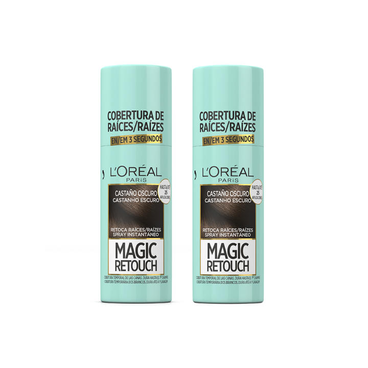 L'Oréal Paris | Magic Retouch Spray Retoca Raíces y Canas, tan concentrado que dura hasta 33 aplicaciones y se va con el primer champú 2x75ml