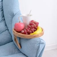 Tableta De Sofá En Madera Natural Clip-On Para Apoyar Bebidas Y Snacks Accesorio Práctico Para El Salón Compatible Con Control Remoto - details 11