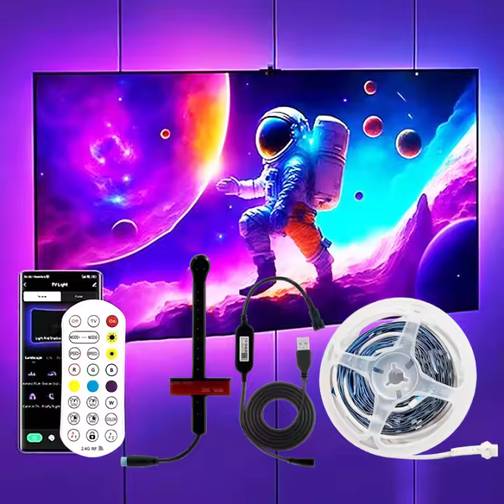 Tira De Luz LED Inteligente Para TV Compatibilidad Con Cámara Pantalla Sincronización Control Por APP 5V USB 5M 3.8M RGB Ambilight Backlights Para Sala De Estar - 1