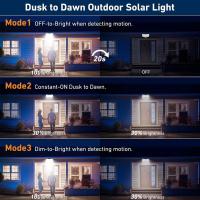Luces Solares Para Exterior Con Reflector Y 3 Modos De Iluminación Sensor De Movimiento IP65 Impermeables Para Jardín Patio Luz De Pared Moderna LED Autónoma Incluida - details 2