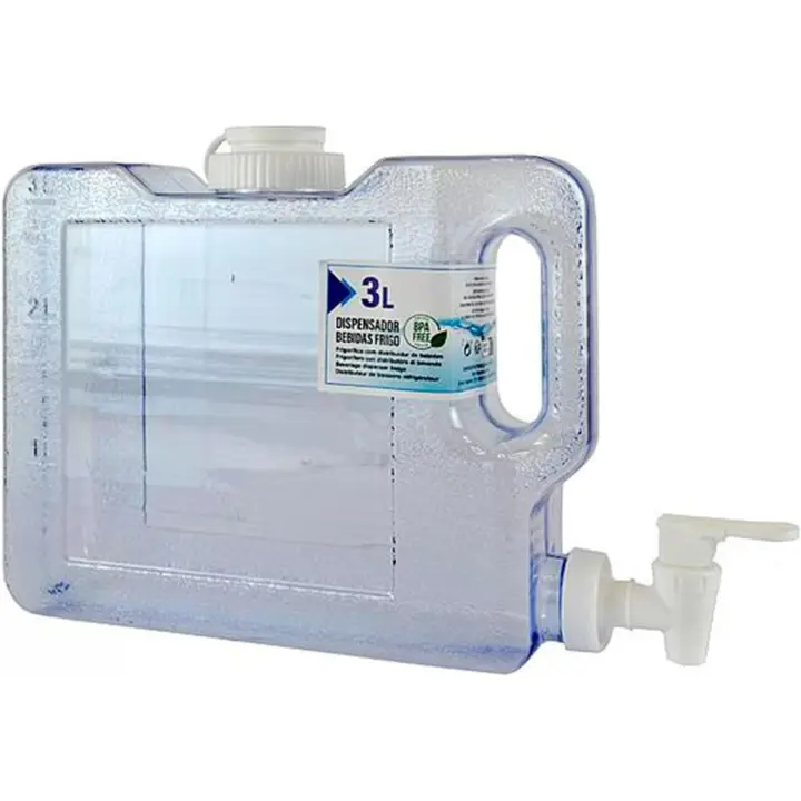 Dispensador de agua reutilizable de plástico, botella con grifo y asas, recipiente para servir bebidas frías, refrescos, frigorífico, nevera 3litros,  4.2litros   5,7 litros, - 1