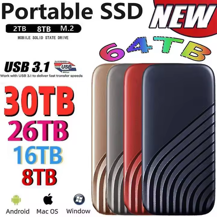 Portable Ssd External Solid State Drive 1tb Portable Hd Hard Drive Usb 3.1 Type-c 2tb 4tb 8tb Hard Disks For Laptop Notebook - 1