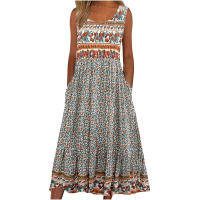 Vestido Casual Sin Mangas para Mujer – Estampado de Verano 2025, Estilo Jersey, Talla Grande, Moda Primavera-Verano Europa y EE. UU. - details 2