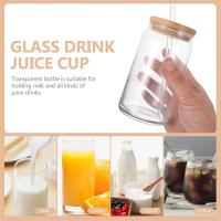Copa De Vidrio De 500ML Con Tapa Y Pajita Para Café Frío Translúcido Copa De Leche Mocha Cóctel Whiskey Cerveza Uso Doméstico - details 4